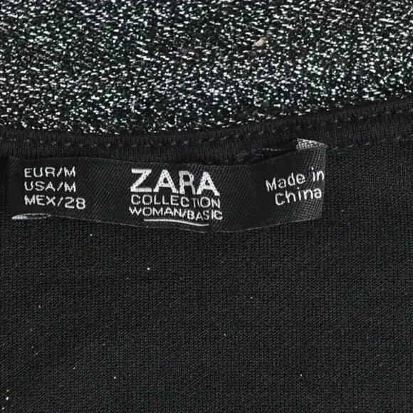 Zara Silver Bodysuit Sparkly Metallic Size Medium - Picture 6 of 9